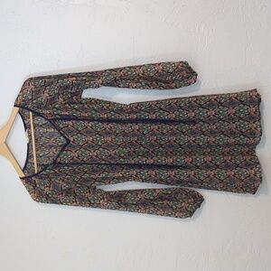 Women's Colorful Geometric Patterned Lightweight Sheer Funky Twee Casual Dress